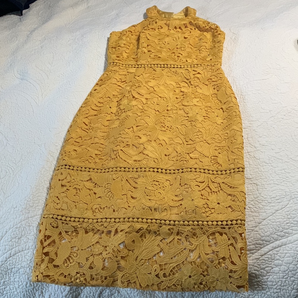 BEAUTIFUL mustard lace dress!